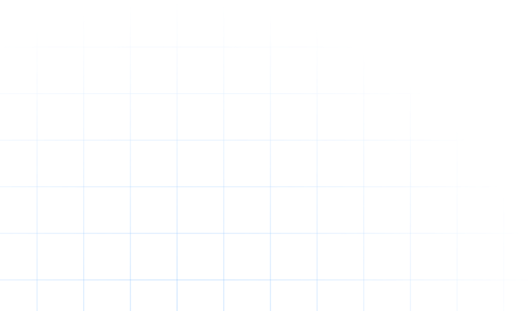 Blue grid lines forming a partial semicircle pattern on a transparent background.