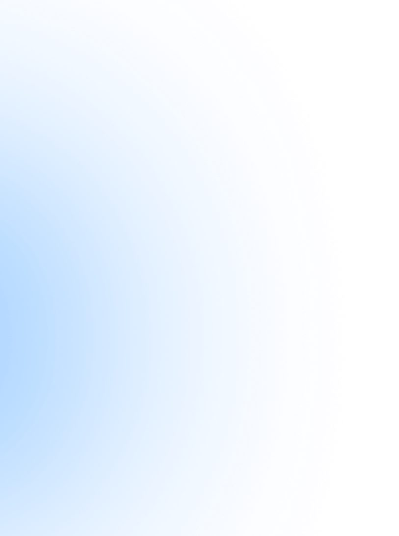 Blue circular gradient with soft blurred edges fading into white and faint green on the right side.