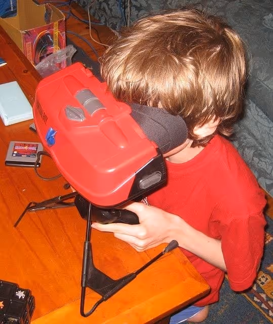 A virtual boy being played by a kid