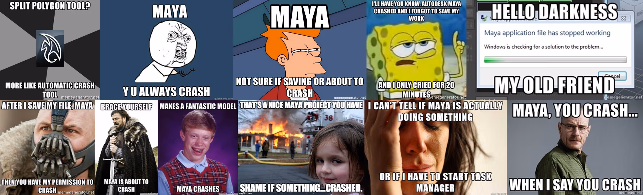 set of memes about Maya's app