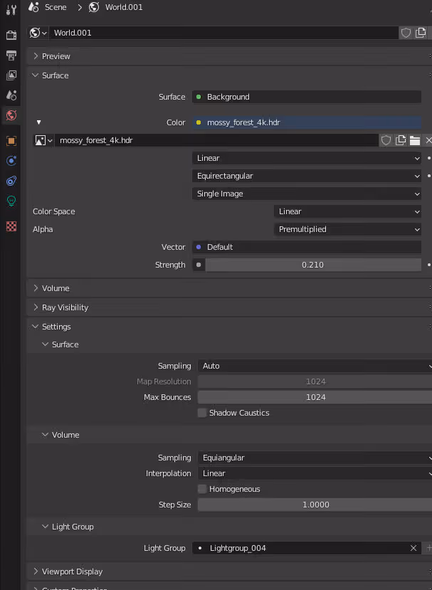 Blenderのライトグループ-ライトグループの設定