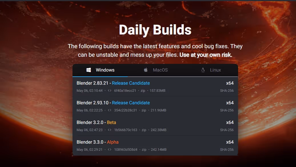 ベータビルドを使用する