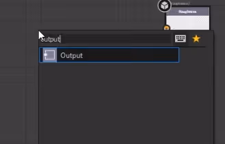 「output」と入力し、「output」ノードをクリック