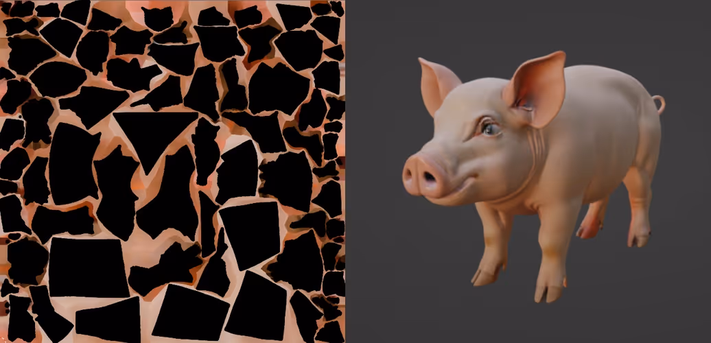 An example of a 3D generated models' UV maps