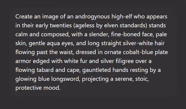 Example AI text prompt