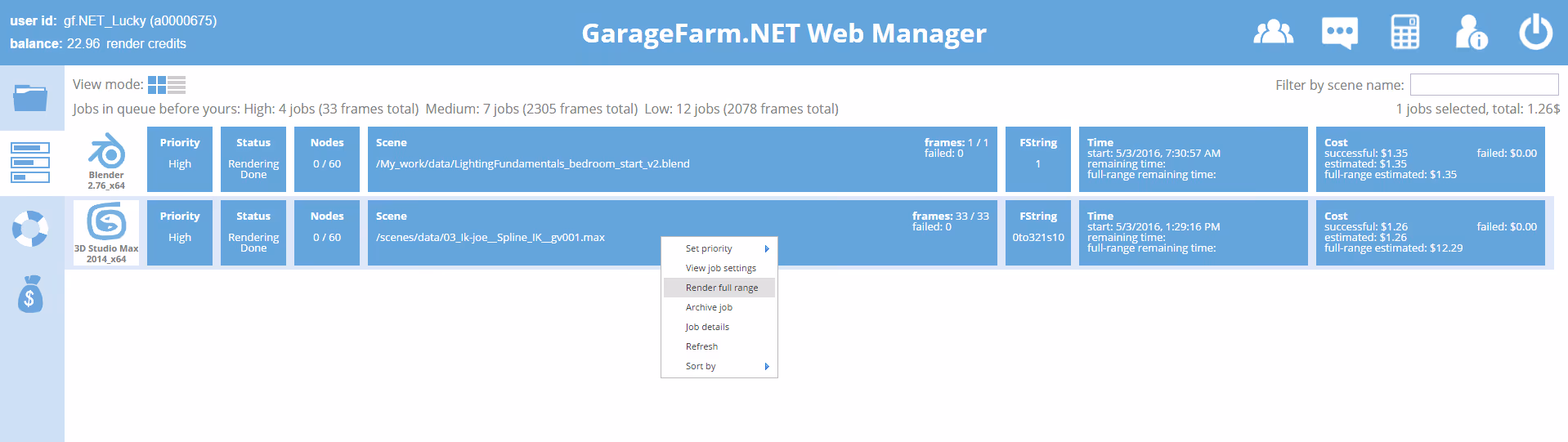 GarageFarm.NET Render Full Range