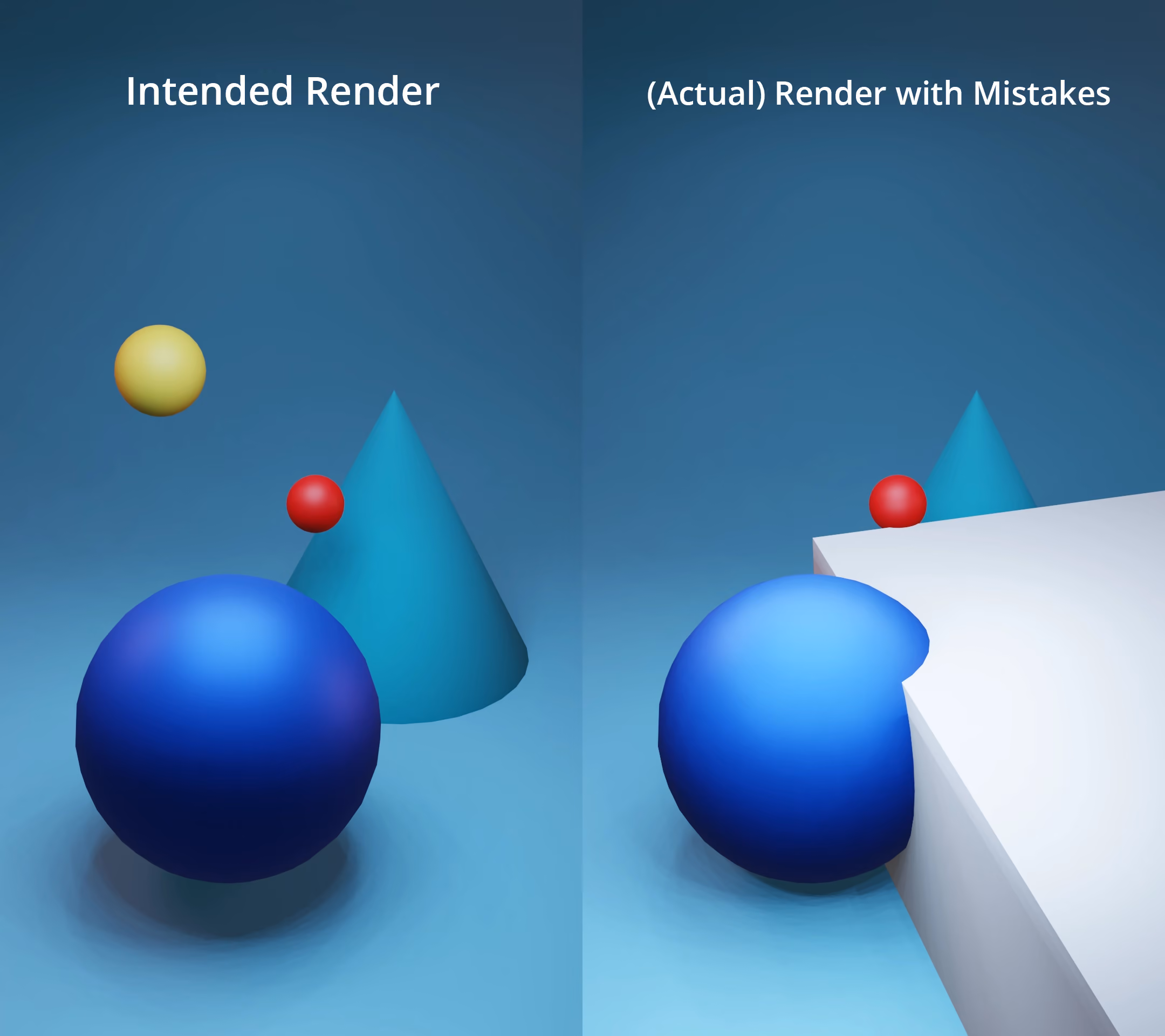 3D render with mistakes