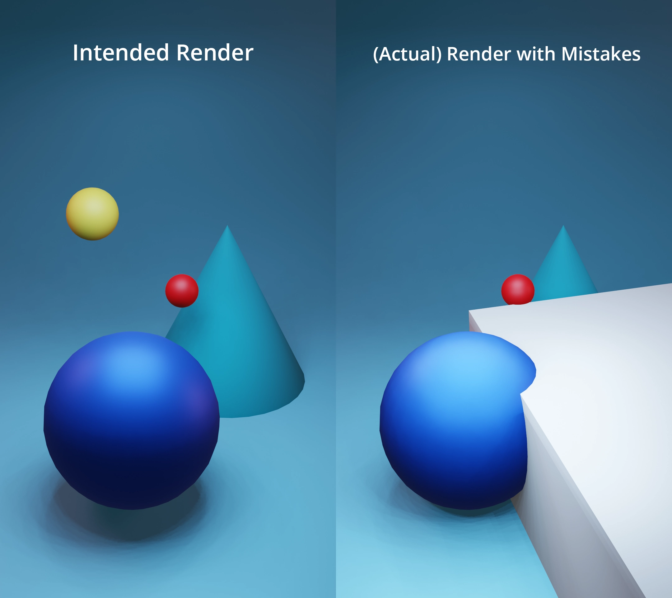 3D render with mistakes