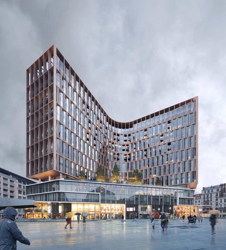 Muntcentrum Brussels Redesign by Snohetta & Binst, rendered by Bucharest Studio