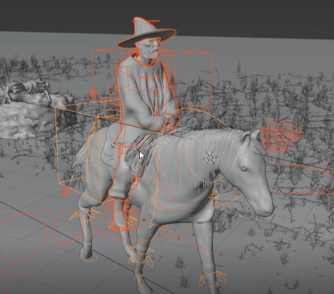 Quick and dirty animated horses in Blender with Rigify Animbox