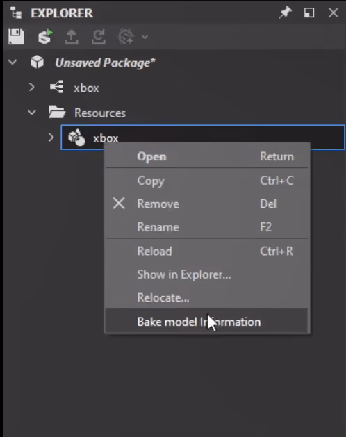 Bake Model Info