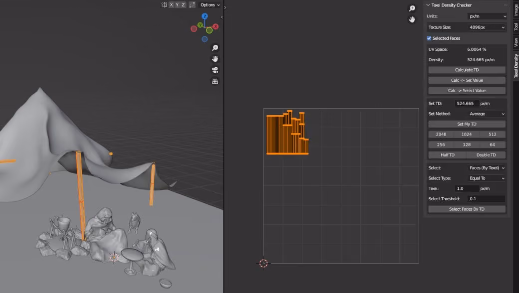A Texel Density Walkthrough for Blender Artists