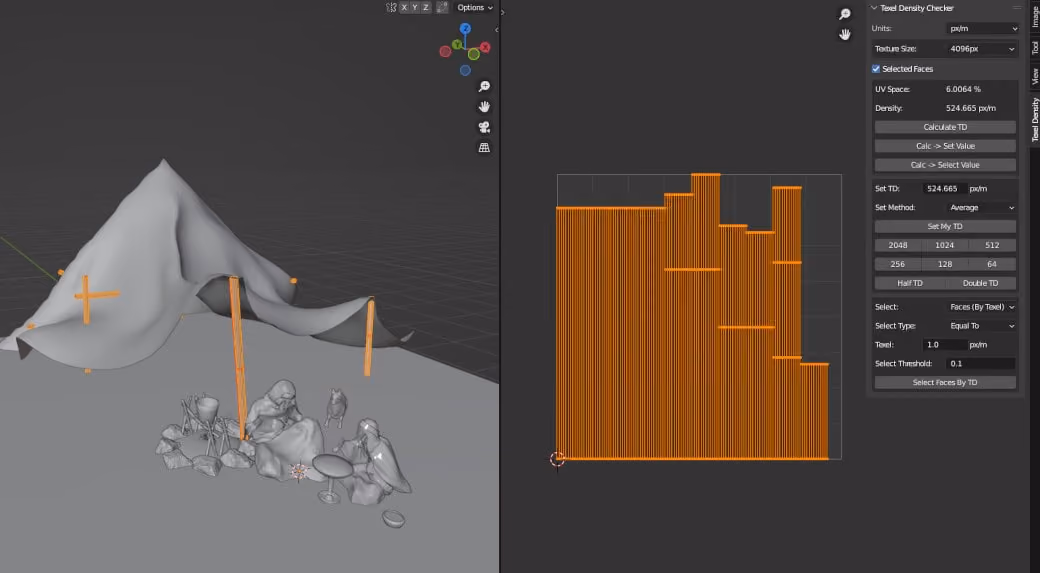 A Texel Density Walkthrough for Blender Artists