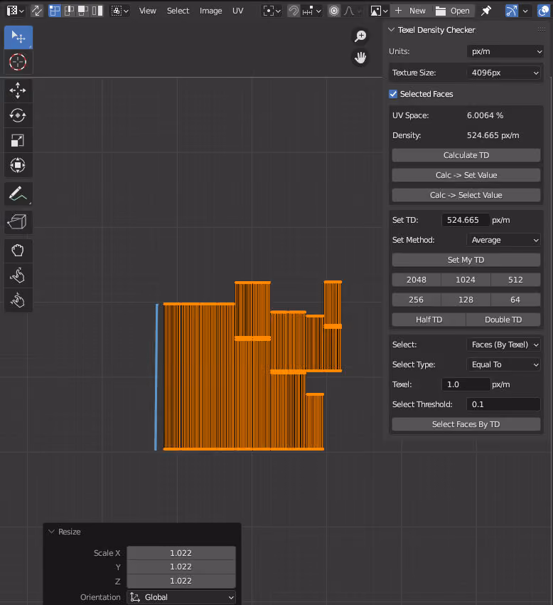 A Texel Density Walkthrough for Blender Artists