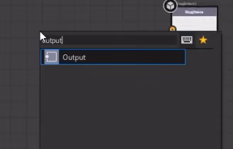 「output」と入力し、「output」ノードをクリック