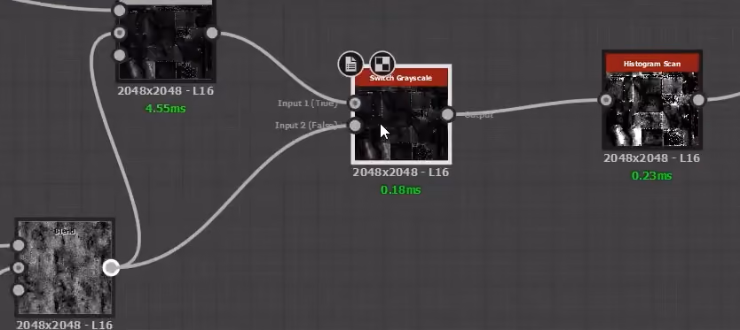ベイクしたマップを true に、通常のマップを false に繋げる