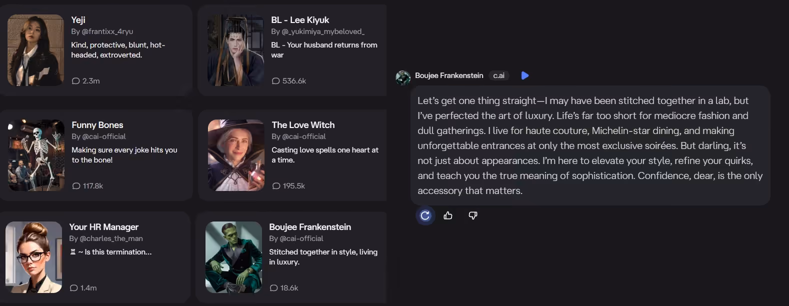 Example of Character.AI