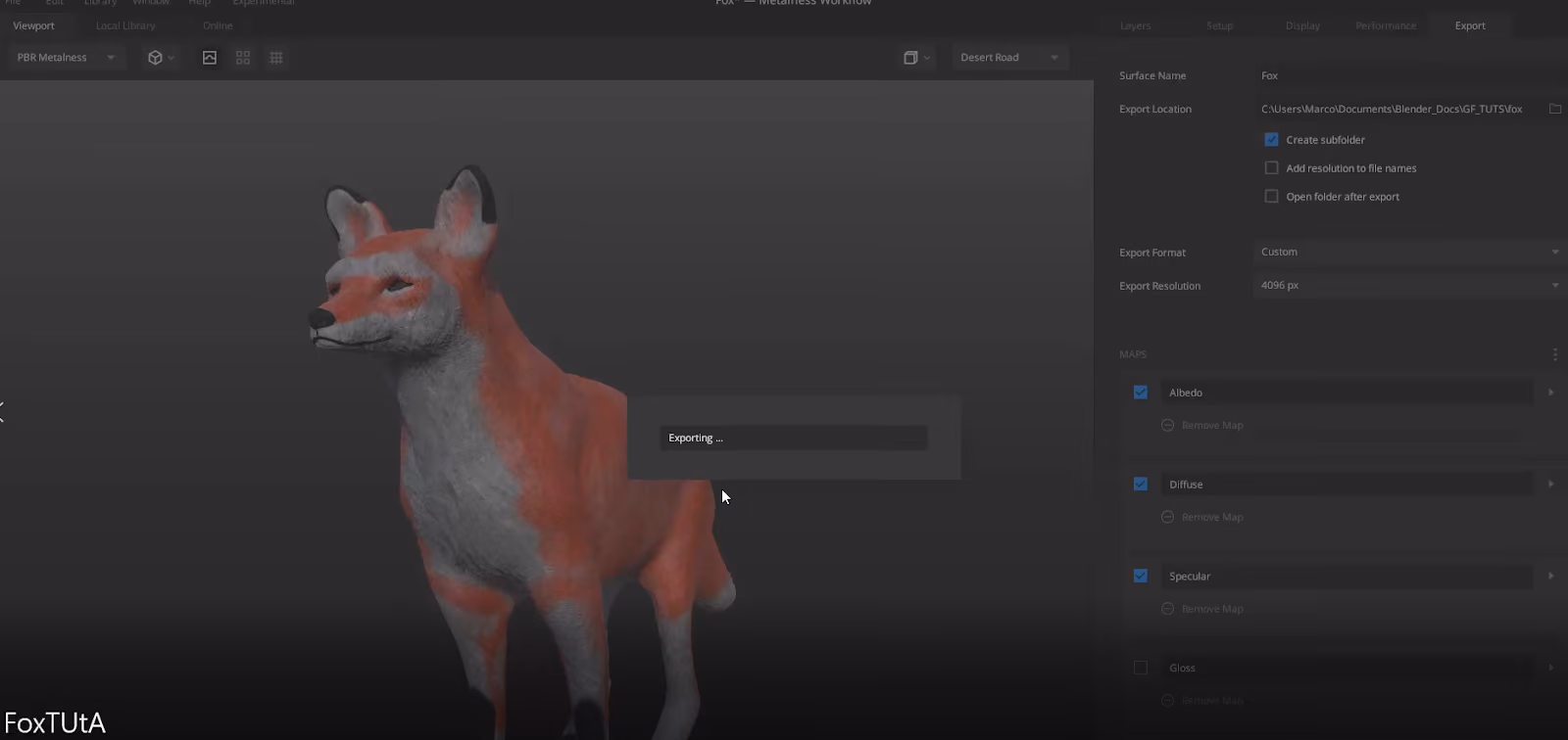 テクスチャをエクスポートしてBlenderに戻る