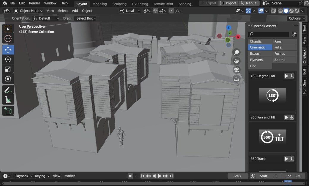 How to move cameras in Blender like a cinematographer using Cinepack