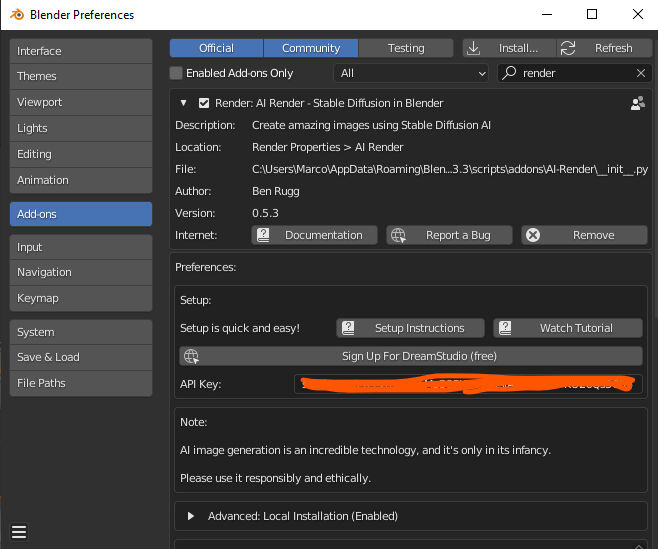 Stable Diffusion for rendering in Blender