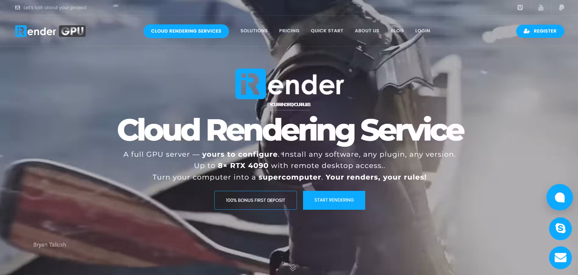 iRender homepage