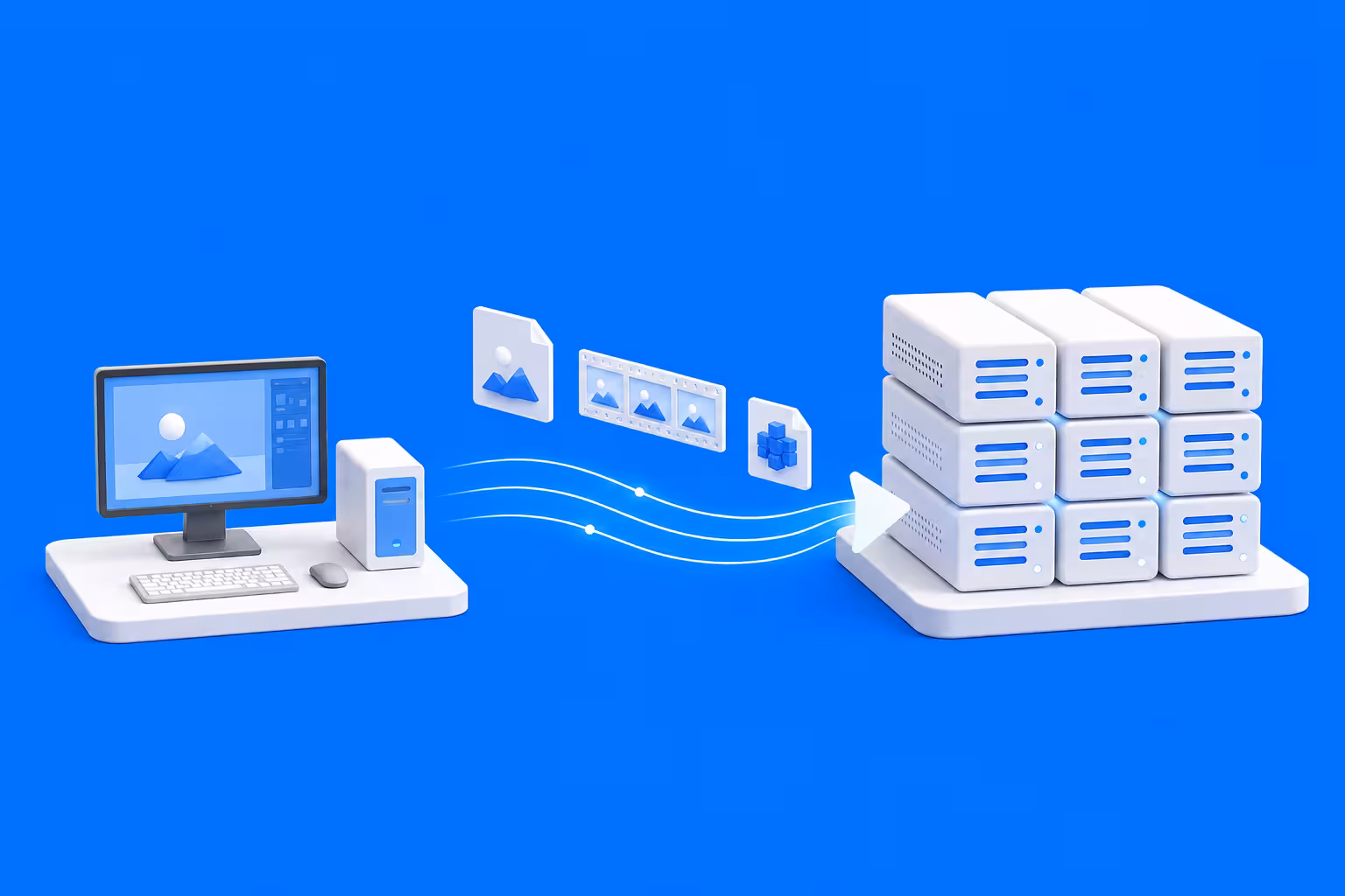 Abstract visual of a render farm