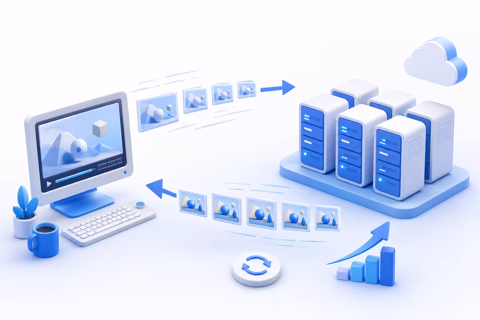 An abstract example of a render farm
