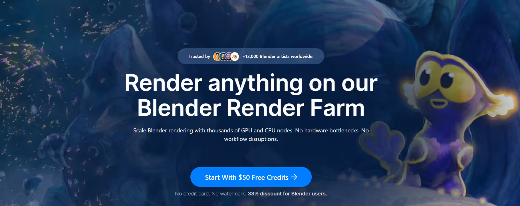 GarageFarm Blender render farm page