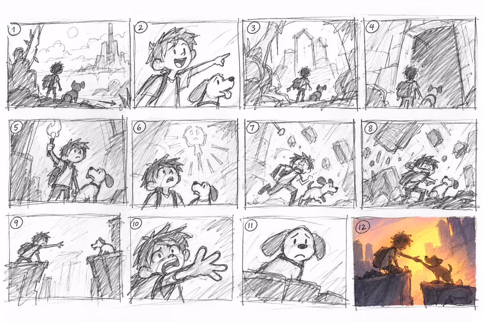 Example of AI used for film or animation storyboarding 