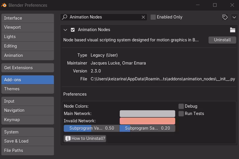 Installing add-ons in Blend