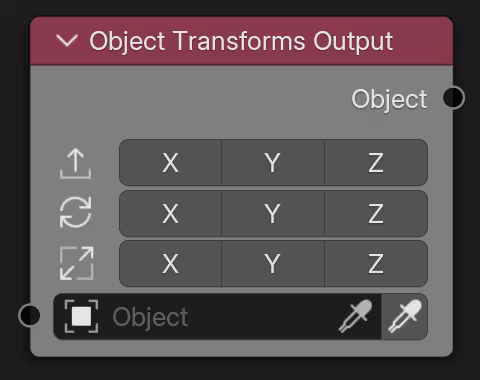 Object Transforms Output node
