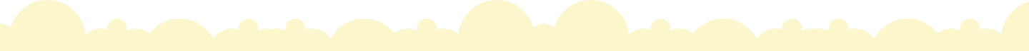 Curved horizontal cloud border in pale yellow on a transparent background.