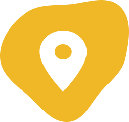 White location pin icon on an abstract yellow background.
