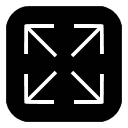Black icon of four outward-pointing arrows indicating expansion or fullscreen.