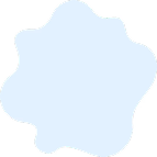 Abstract blue irregular blob shape on a white background.