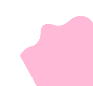Abstract pink blob shape with smooth curves on transparent background.