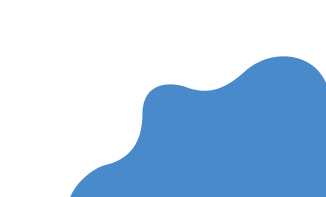Abstract blue organic blob shape on a transparent background.