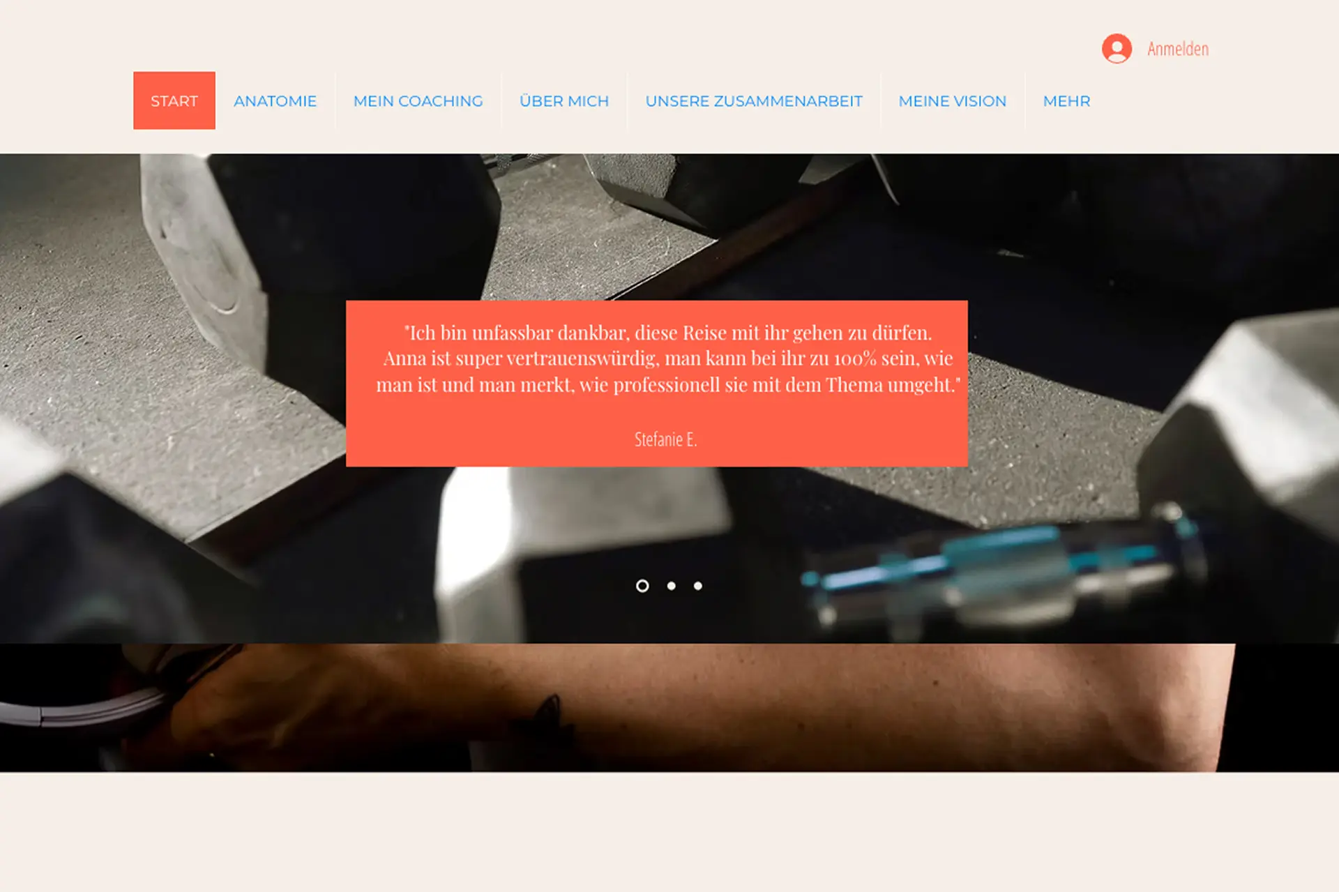 WordPress Webseite von Anatomie Coaching