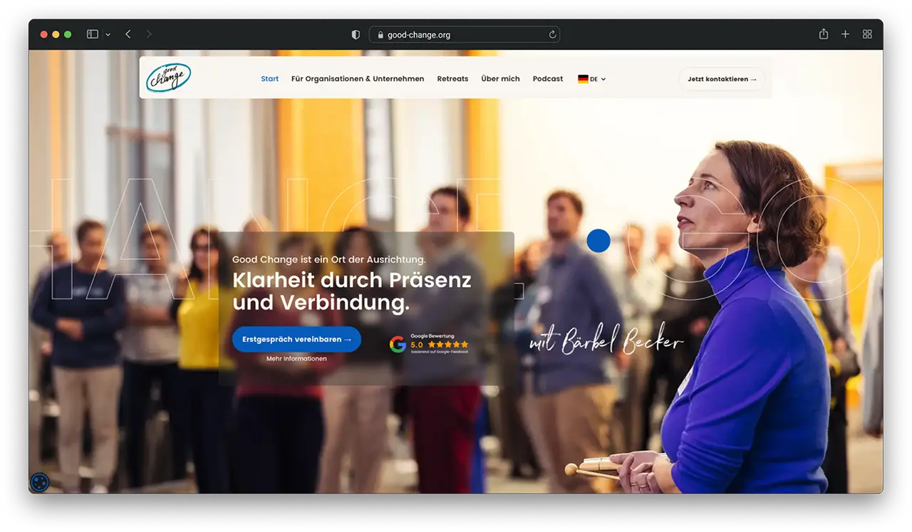 Zwei Sprachige Webflow Webseite von Bärbel Becker - Good Change
