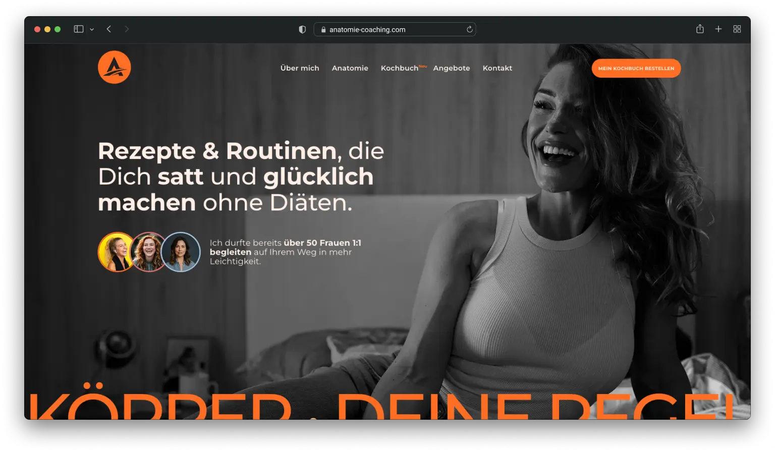 Anatomie Coaching Webflow Webseite
