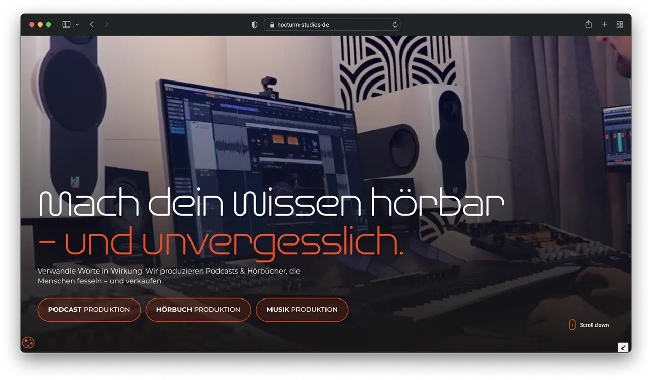 Nocturm Studios - Webflow Webseite