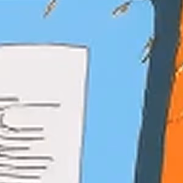 Illustrated document with blue and orange background detail