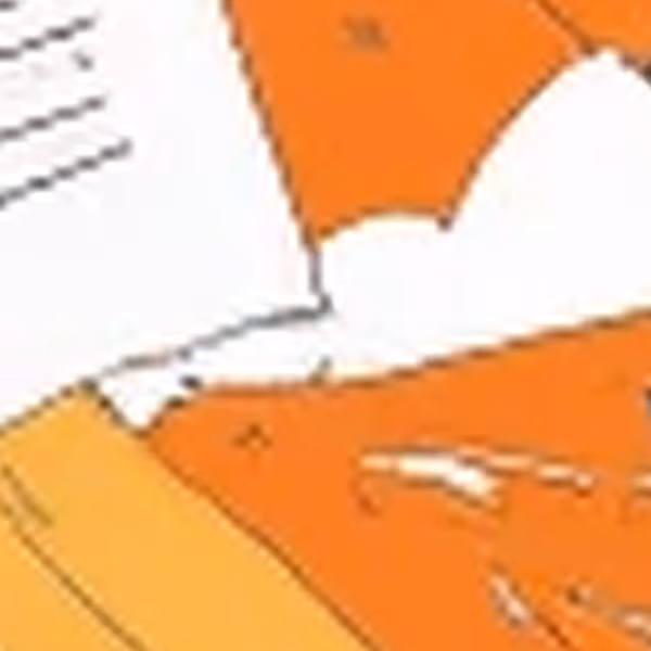Illustrated documents with orange abstract background detail