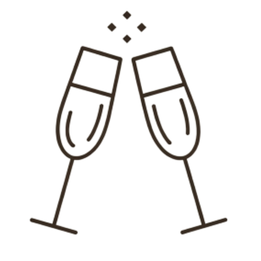 Toasting champagne glasses