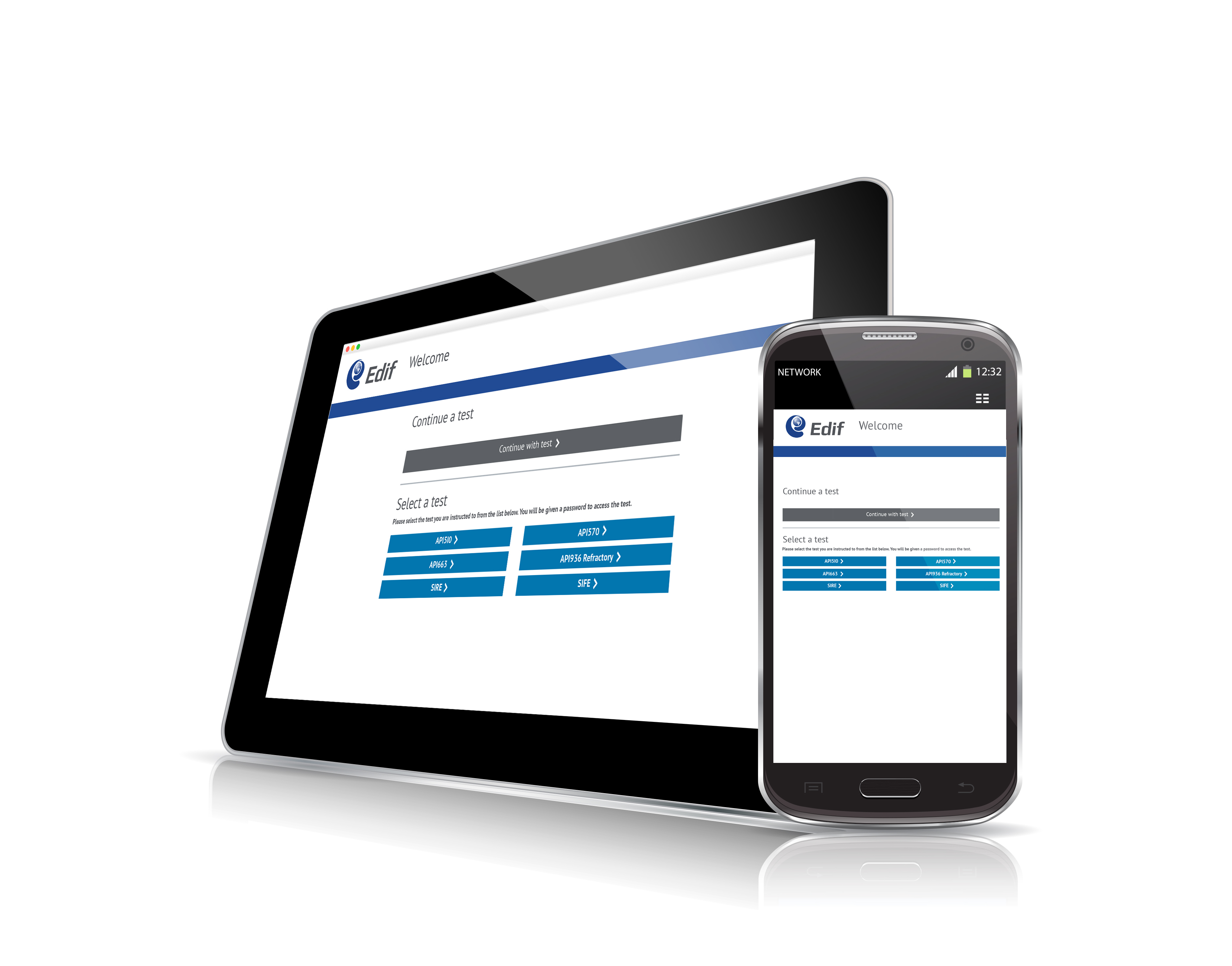 Computer based testing app for EDIF NDE