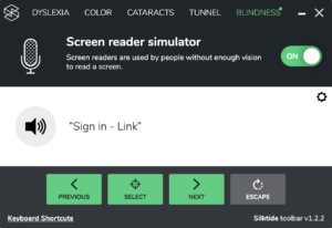 silktide screenreader simulator