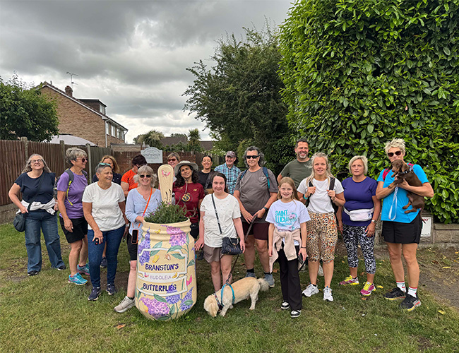 Swad Joggers group walking the Branston Pickle Pots Trail