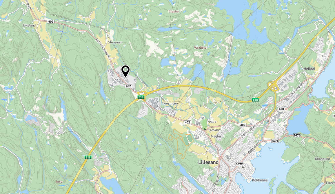 Ferdige næringstomter fra ca. 760 kvm og oppover