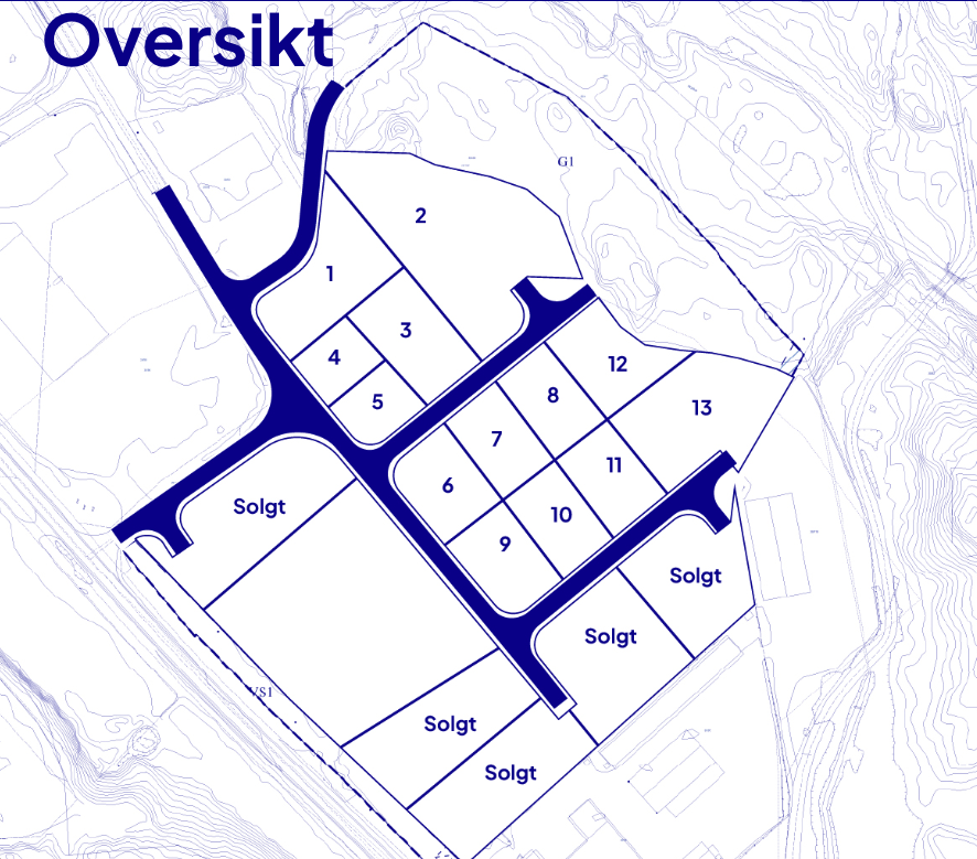 Ferdige næringstomter fra ca. 760 kvm og oppover