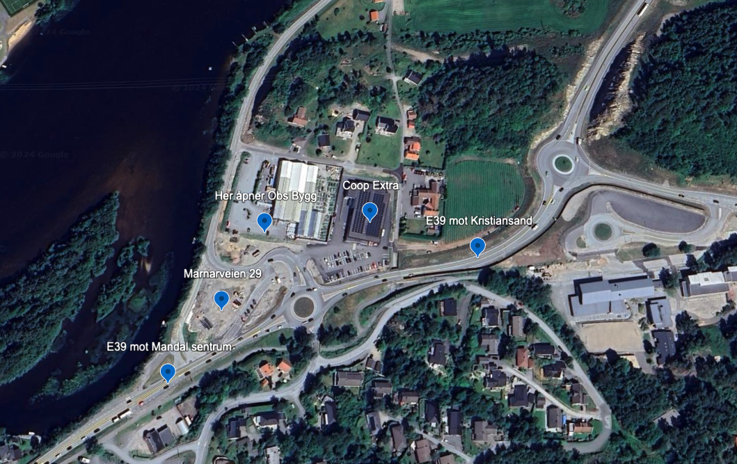 Storhandelsbygg med unik beliggenhet ved E39/Mandal